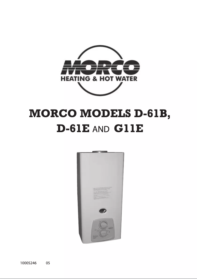 Página 1 del manual Manual de usuario Morco D-61B