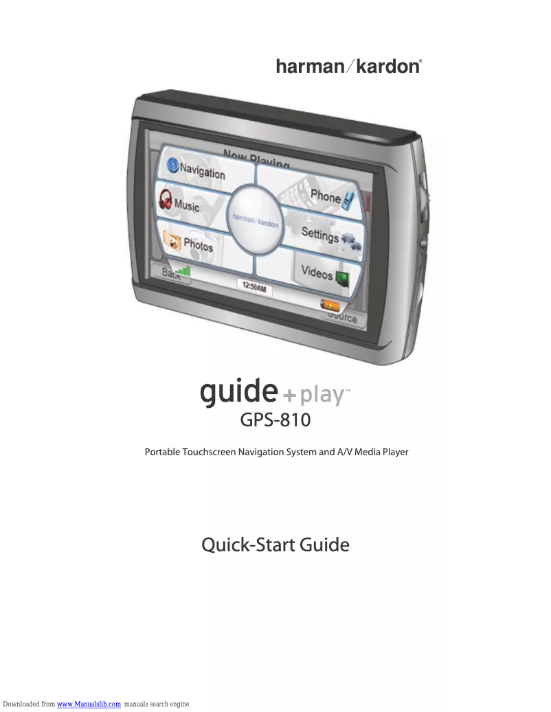 Page n°1 - Manuel utilisateur Harman Kardon GPS 810EU