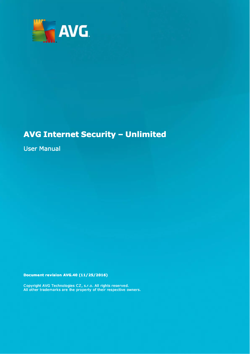Image de la première page du manuel de l'appareil Internet Security Unlimited 2017