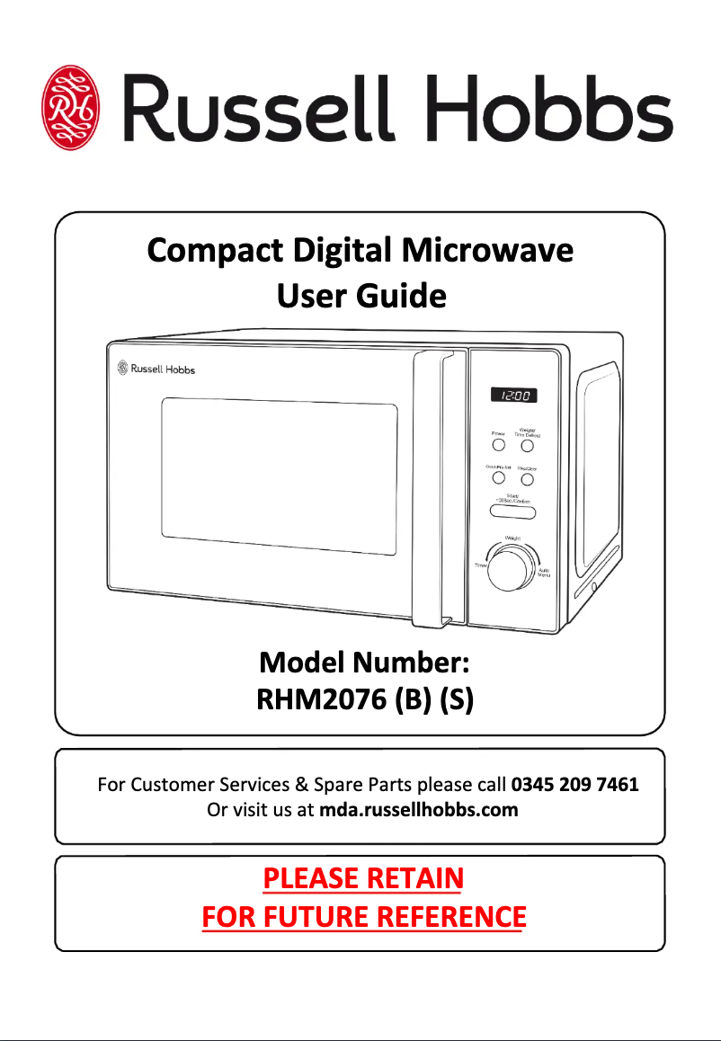 Page n°1 - Manuel utilisateur Russell Hobbs RHM2076S