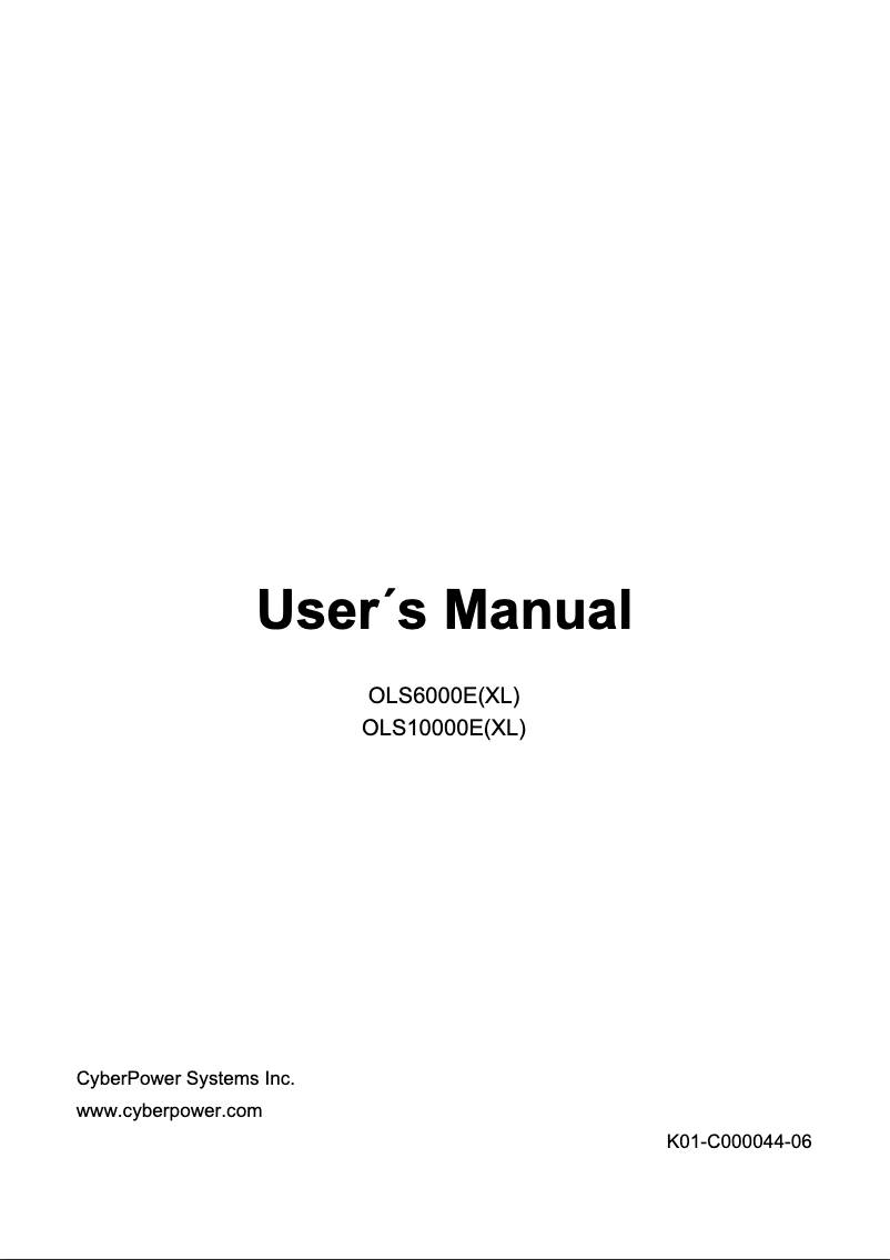 Image de la première page du manuel de l'appareil OLS6000E