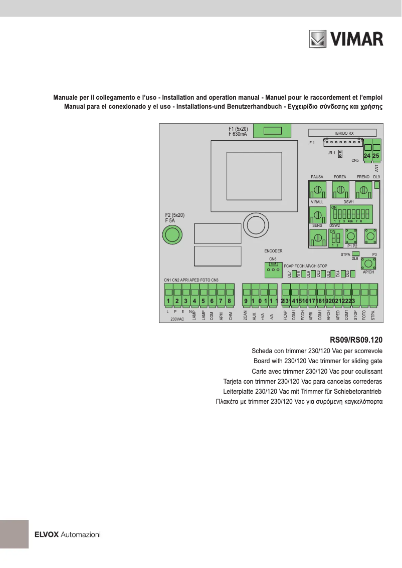 Page n°1 - Manuel utilisateur Vimar ELVOX ESM4.120