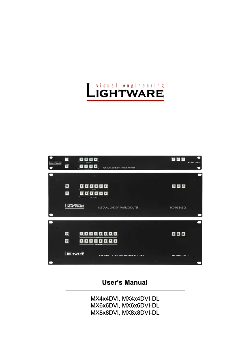 Page n°1 - Manuel utilisateur Lightware MX6x6DVI-DL