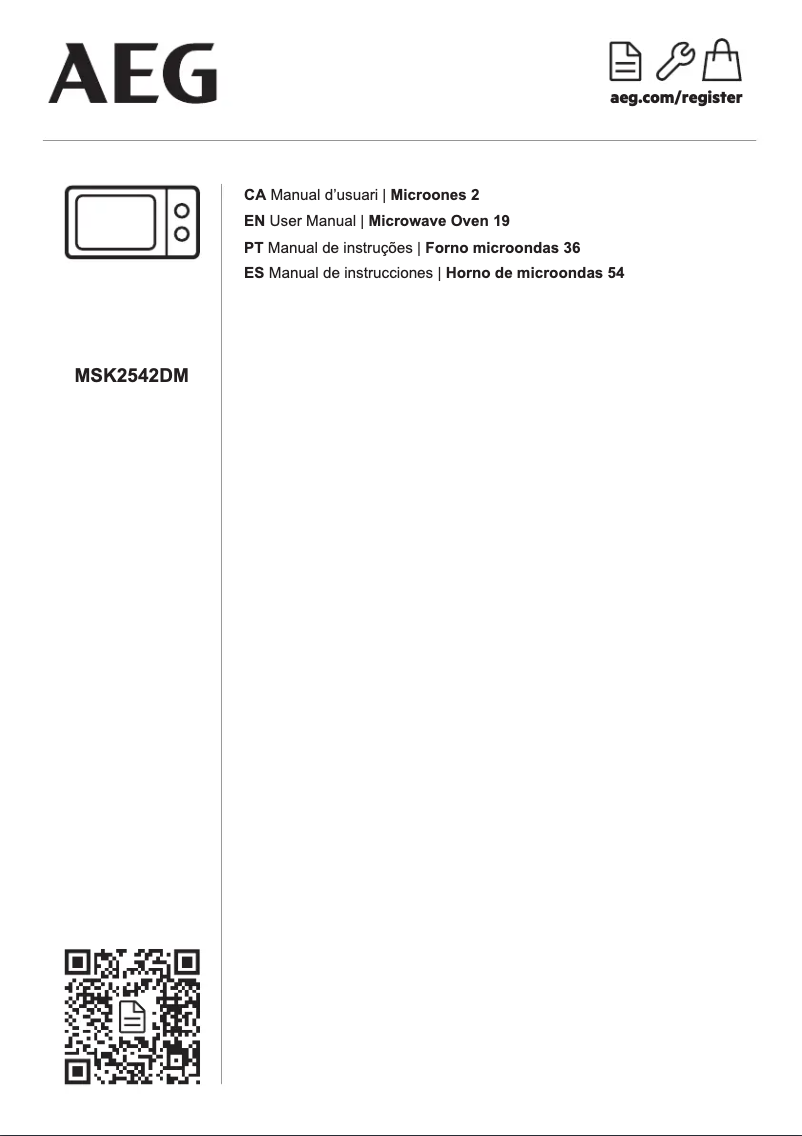 Página 1 del manual Manual de usuario AEG MSK2542DM