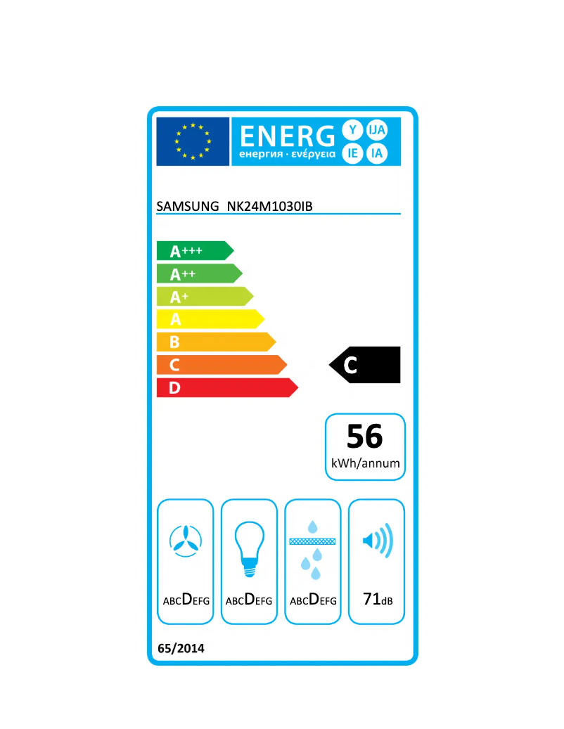 Page n°1 - Label énergétique Samsung NK24M1030IB