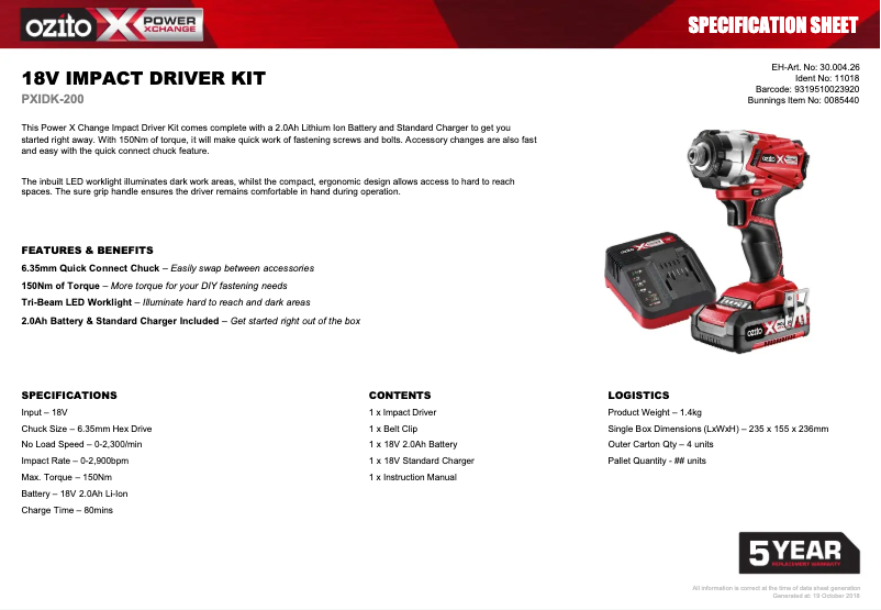 Image de la première page du manuel de l'appareil PXIDK-200