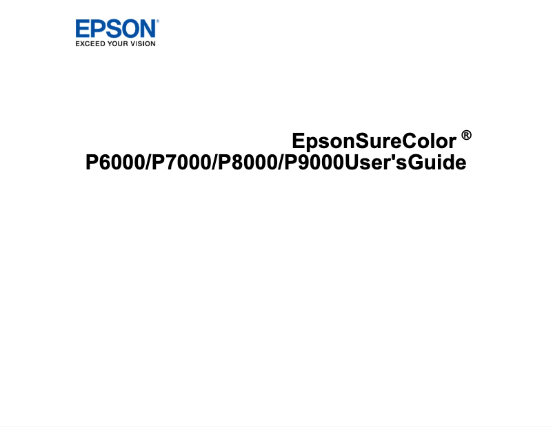 Image de la première page du manuel de l'appareil SureColor P9000 Standard Edition