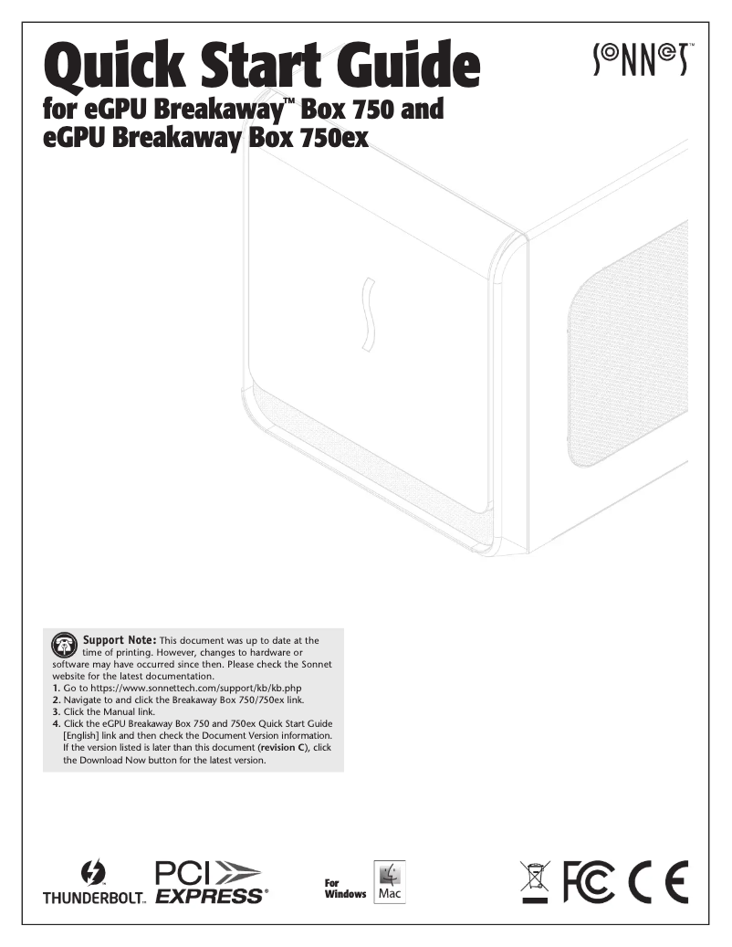 Page n°1 - Manuel utilisateur Sonnet SON-GPU-750WEX-TB3