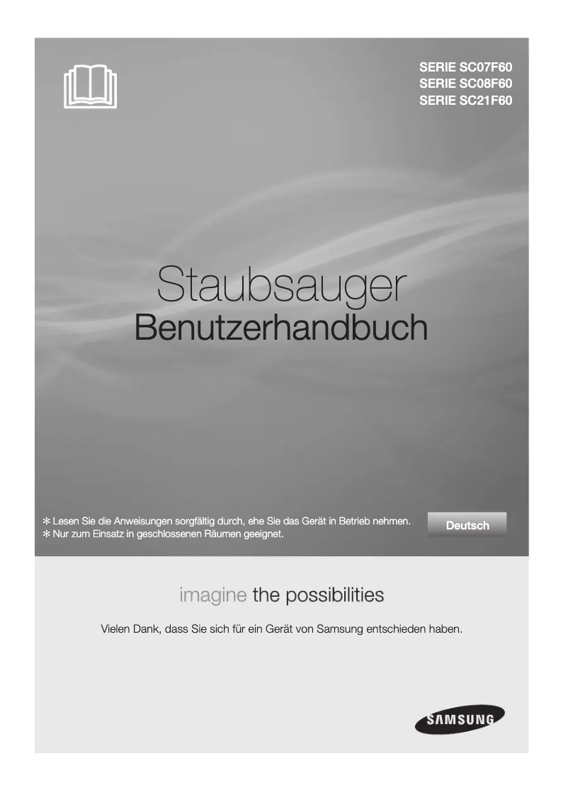 Page 1 de la notice Manuel utilisateur Samsung SC08F60JR