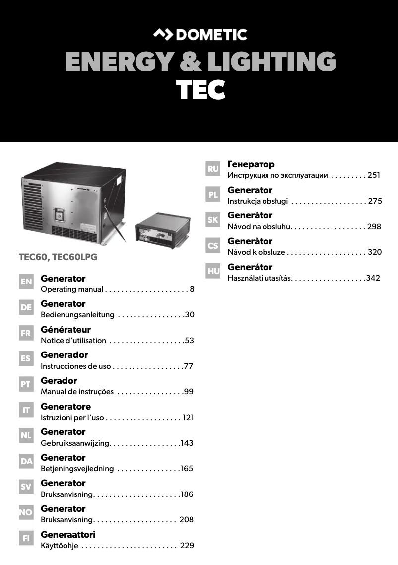 Image de la première page du manuel de l'appareil TEC60