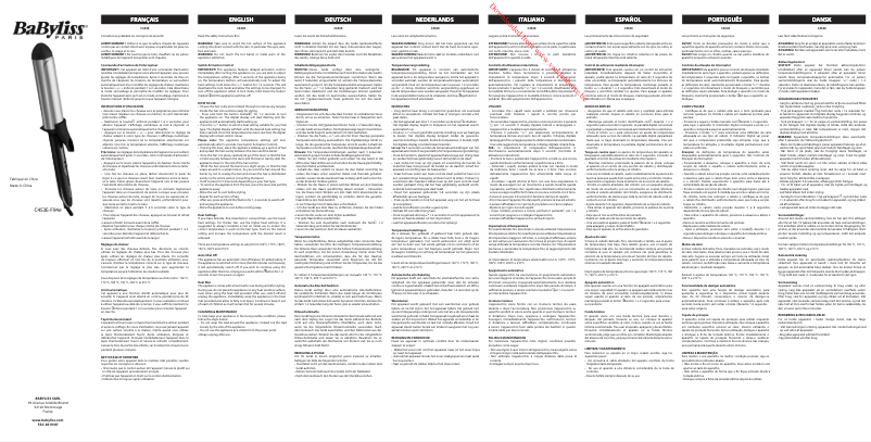 Page 1 de la notice Manuel utilisateur BaByliss C435E