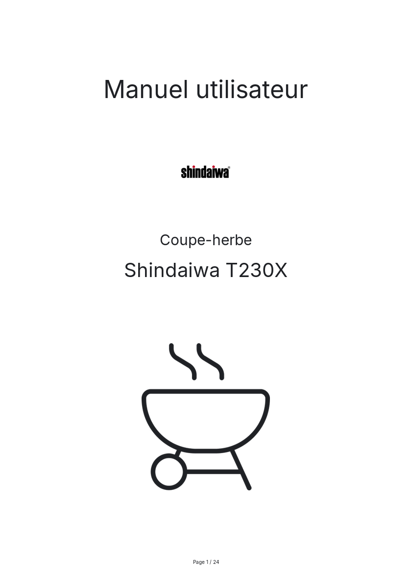 Image de la première page du manuel de l'appareil T230X