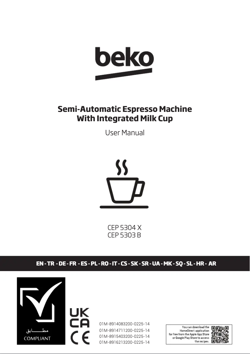 Page 1 de la notice Manuel utilisateur Beko CEP 5304 X