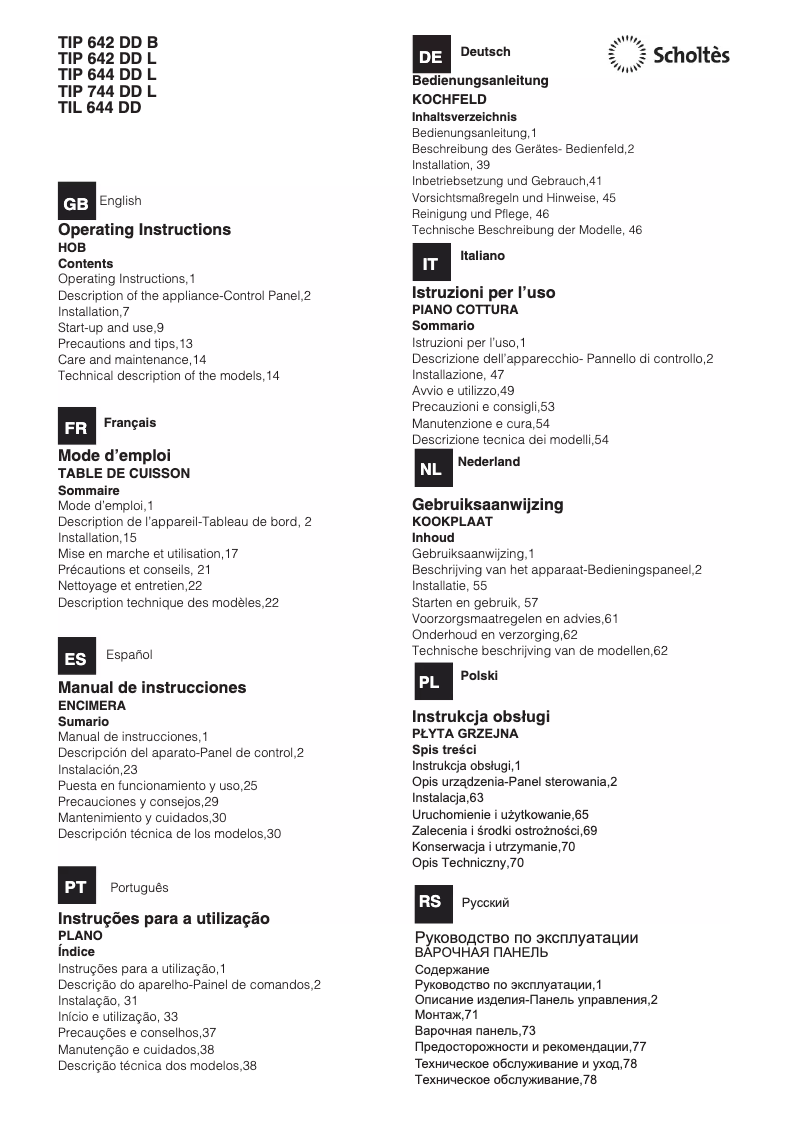 Image de la première page du manuel de l'appareil TIP 642 DD L