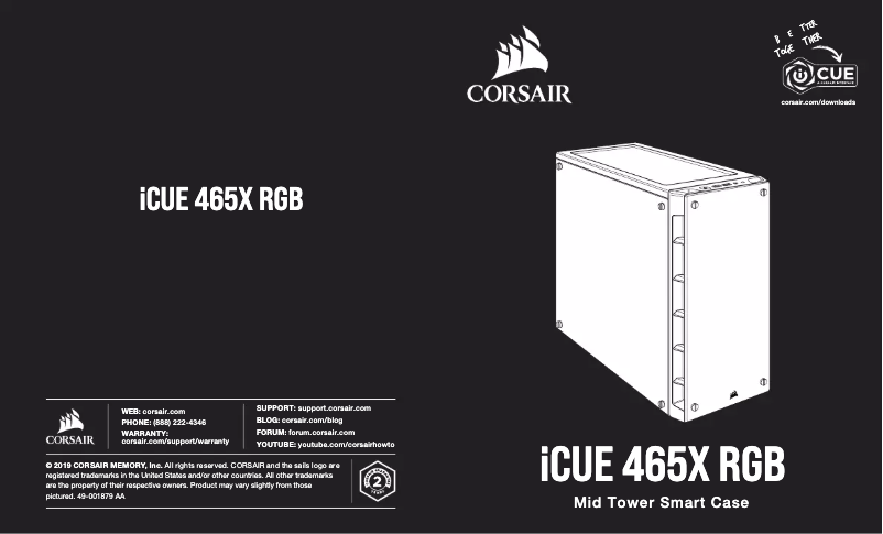 Page 1 de la notice Manuel utilisateur Corsair ICue 465X RGB