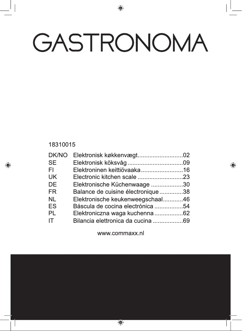 Página 1 del manual Manual de usuario Gastronoma 18310015