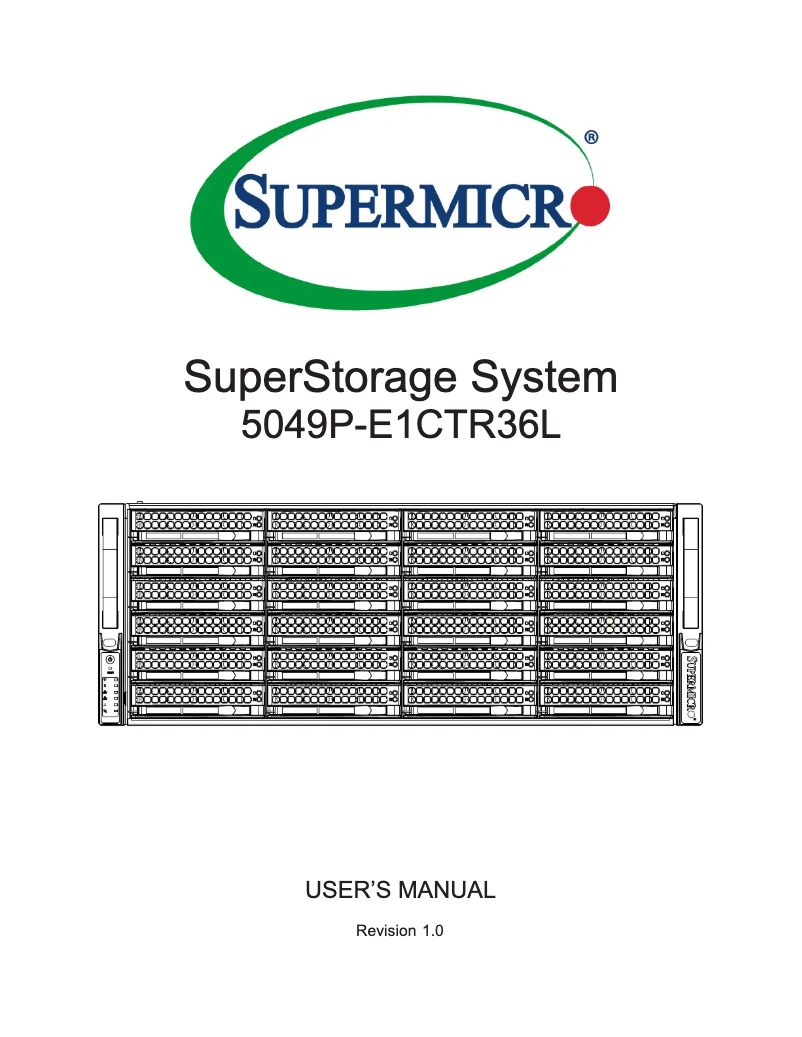 Image de la première page du manuel de l'appareil SuperStorage 5049P-E1CTR36L