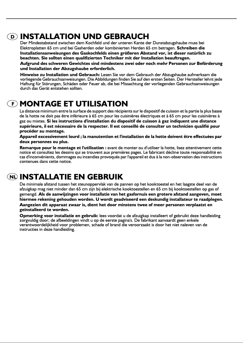 Page n°1 - Manuel utilisateur Privileg PCHN 211260 A