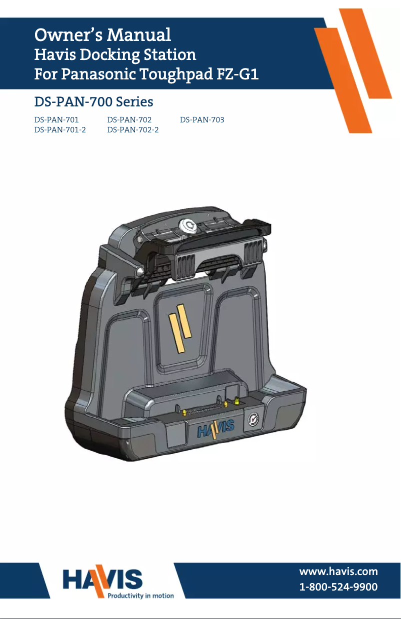 Page 1 de la notice Manuel utilisateur Havis DS-PAN-702