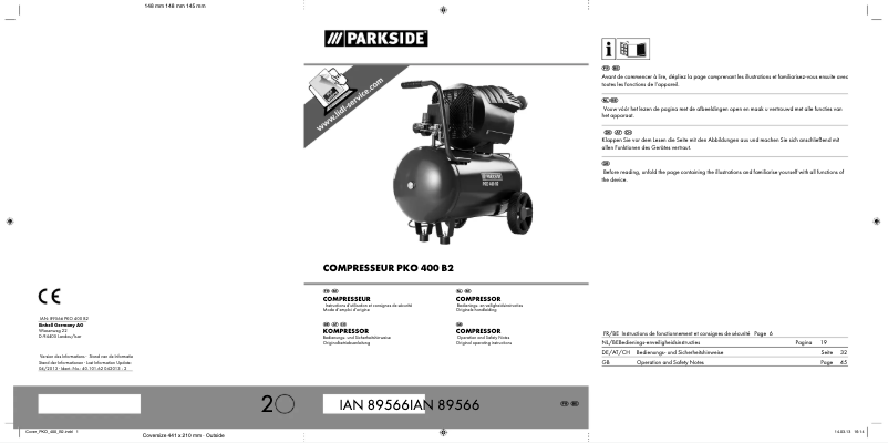 Page n°1 - Manuel utilisateur Parkside PKO 400 B2