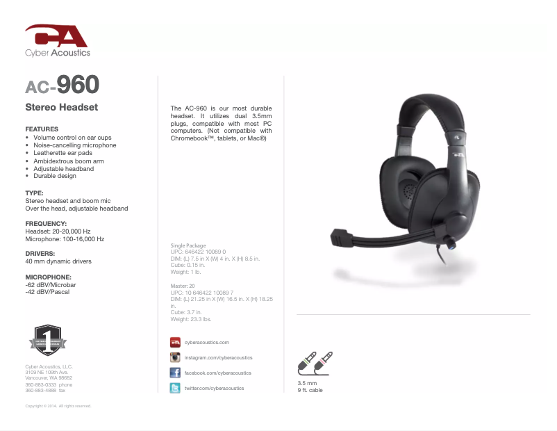 Image de la première page du manuel de l'appareil AC-960