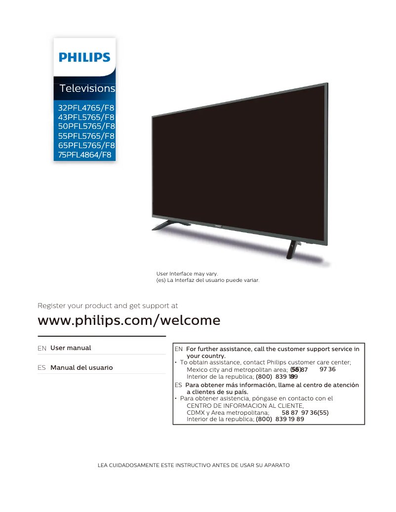 Page n°1 - Manuel utilisateur Philips 50PFL5765