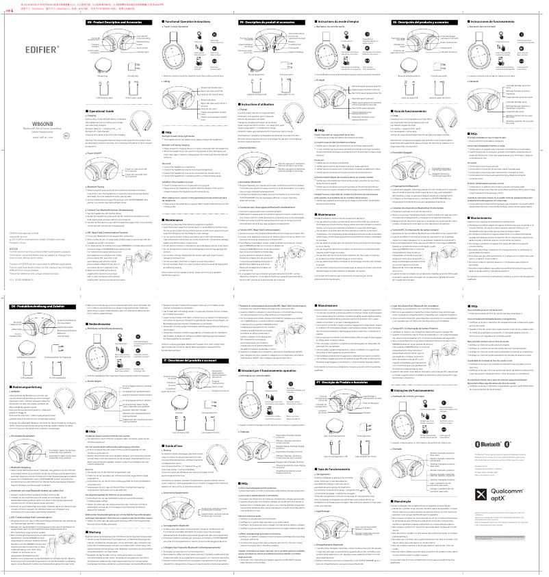 Image de la première page du manuel de l'appareil W860NB