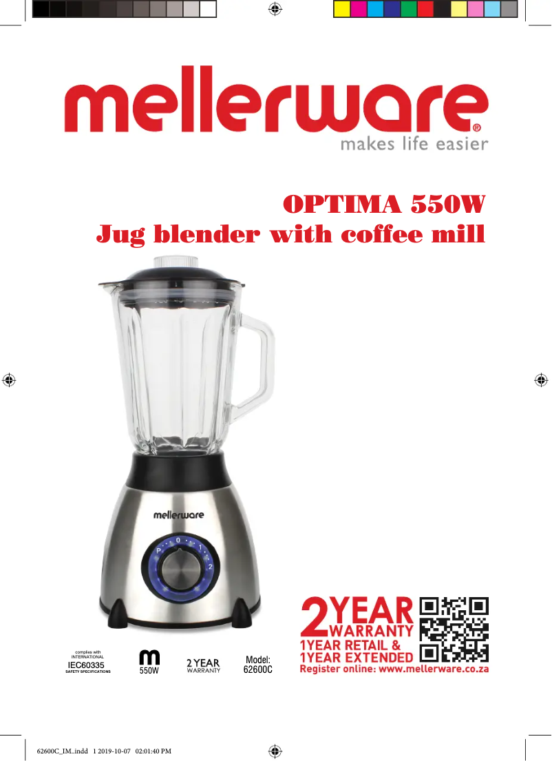 Page n°1 - Manuel utilisateur Mellerware Optima 62600C