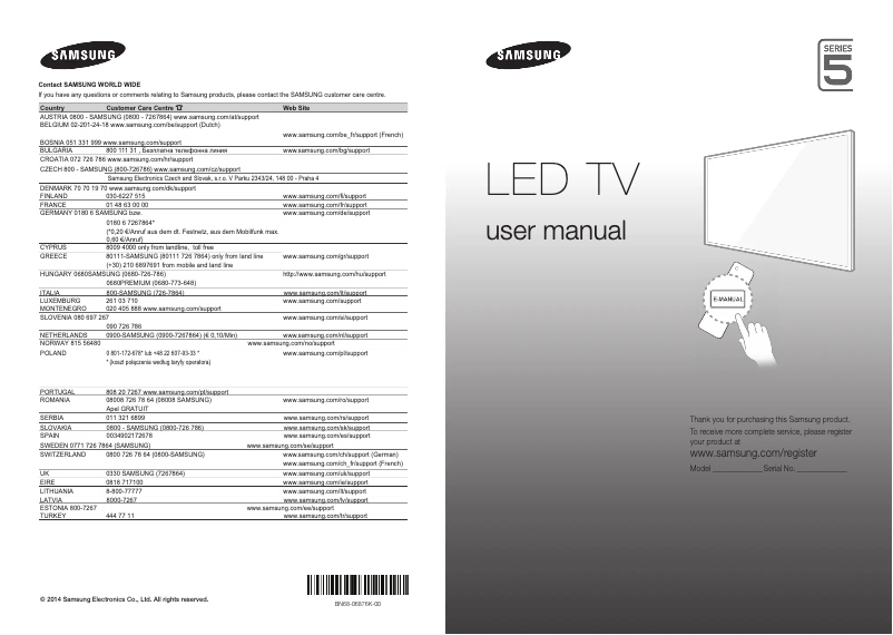 Page n°1 - Manuel utilisateur Samsung UE32H5570AS