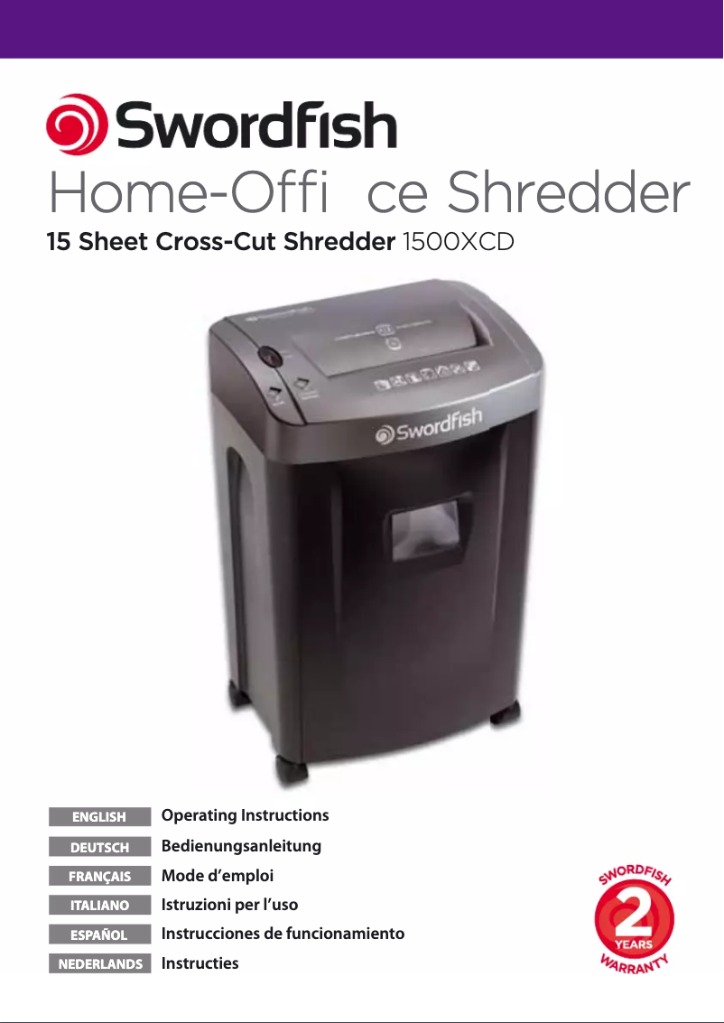 Page 1 de la notice Manuel utilisateur Swordfish 1500XCD