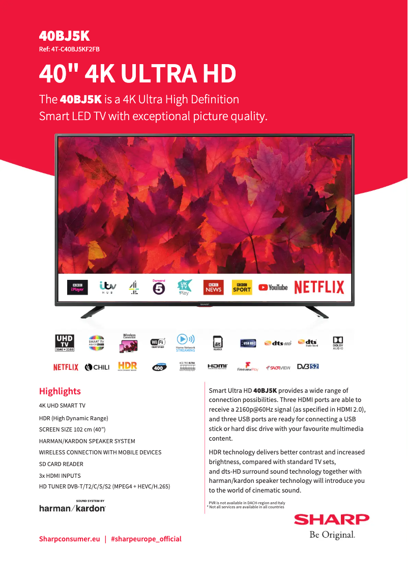 Page 1 de la notice Manuel utilisateur Sharp 1T-C32BC2KE1FB