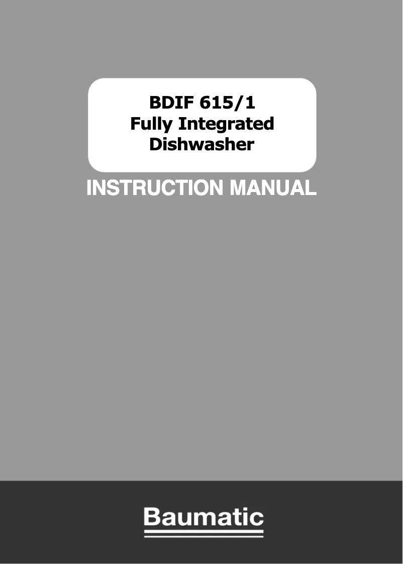 Image de la première page du manuel de l'appareil BDIF615/1