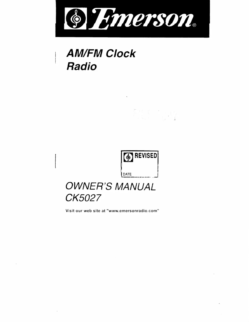 Page 1 de la notice Manuel utilisateur Emerson CK5027