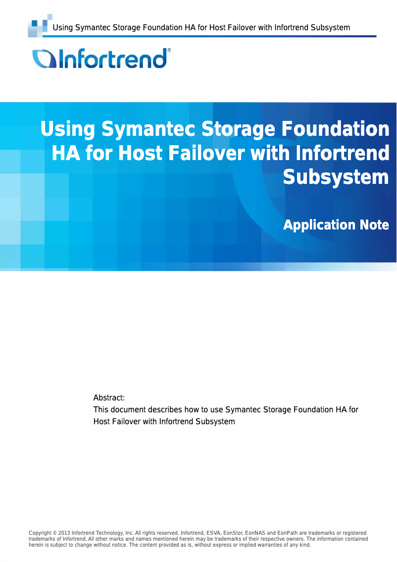 Page 1 de la notice Manuel utilisateur Infortrend EonNAS 850-1