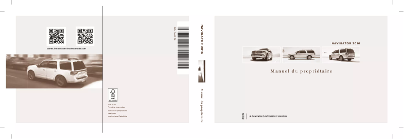 Page n°1 - Manuel utilisateur Lincoln Navigator (2016)
