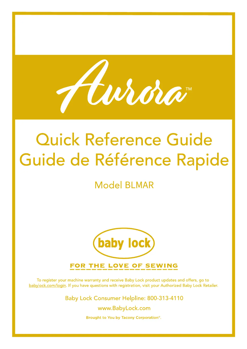 Page 1 de la notice Manuel utilisateur Baby Lock Aurora