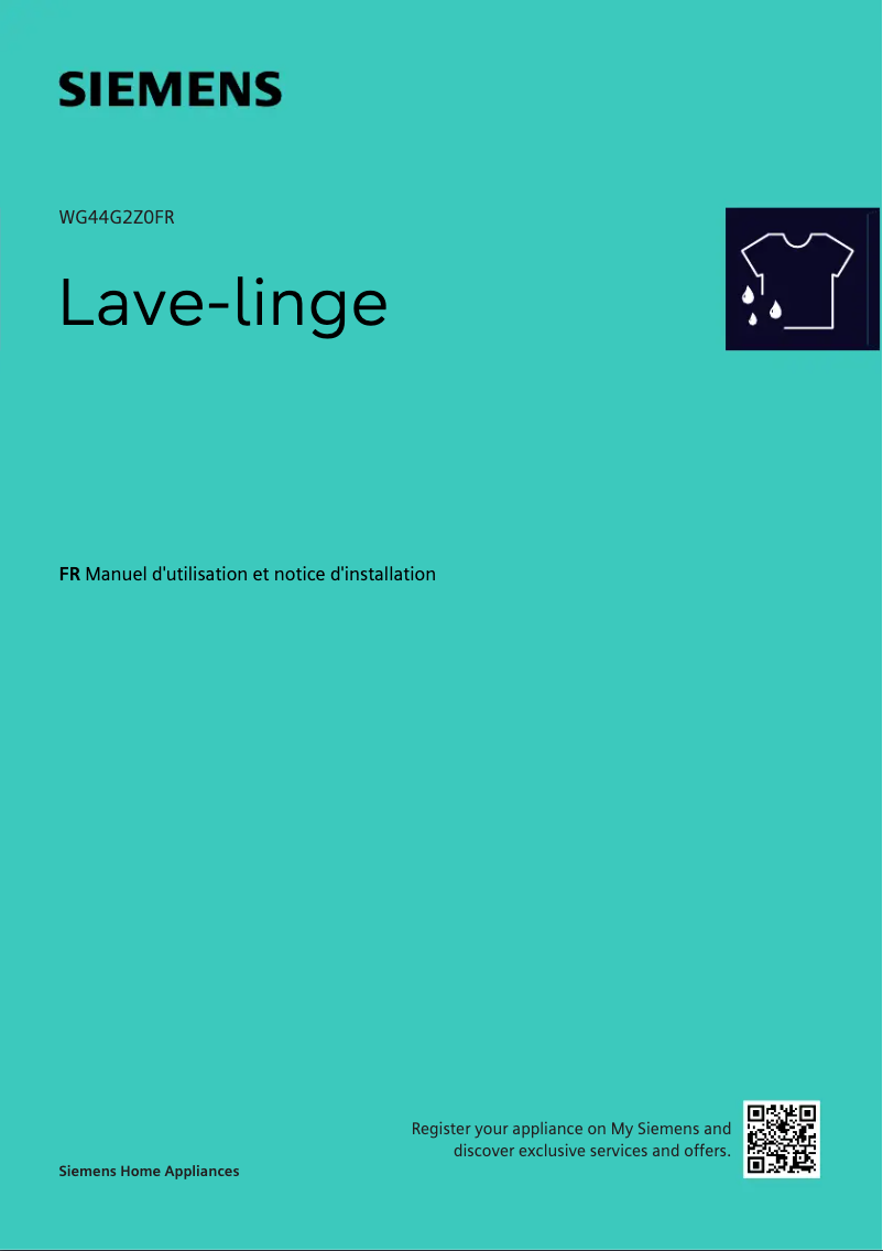 Page n°1 - Manuel utilisateur Siemens WG44G2Z0FR