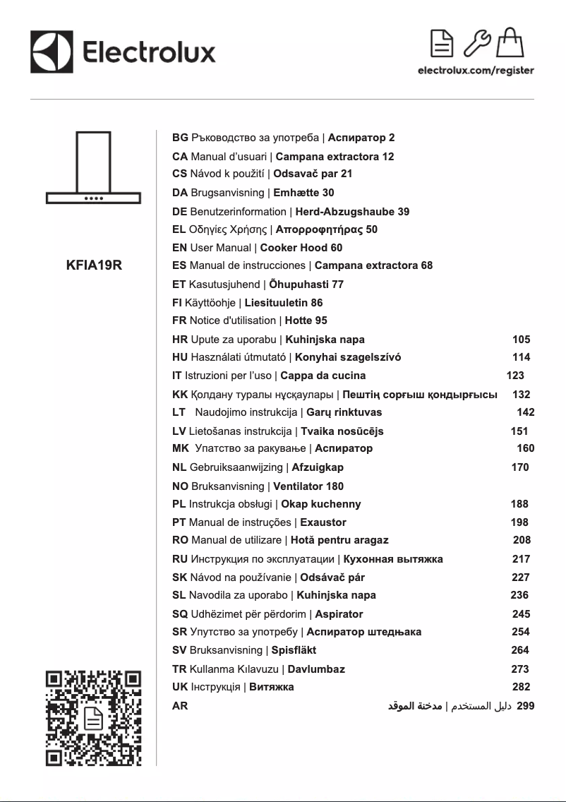 Page n°1 - Manuel utilisateur Electrolux KFIA19R