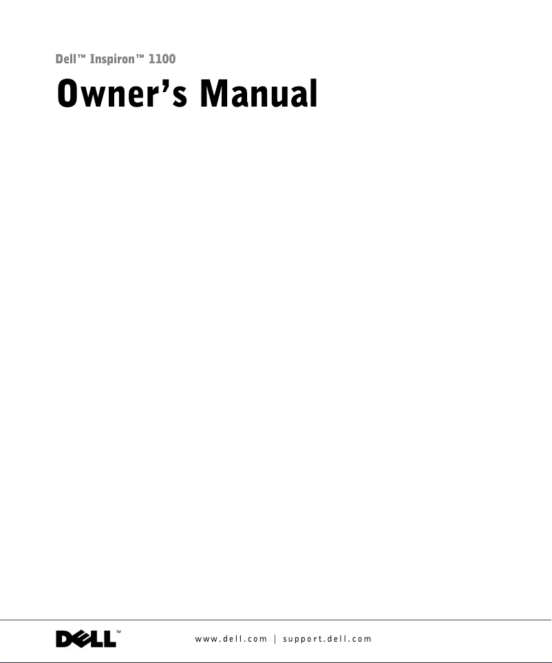 Image de la première page du manuel de l'appareil Inspiron 1100