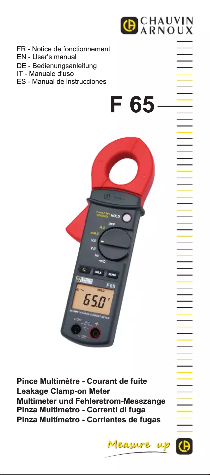 Image de la première page du manuel de l'appareil F65