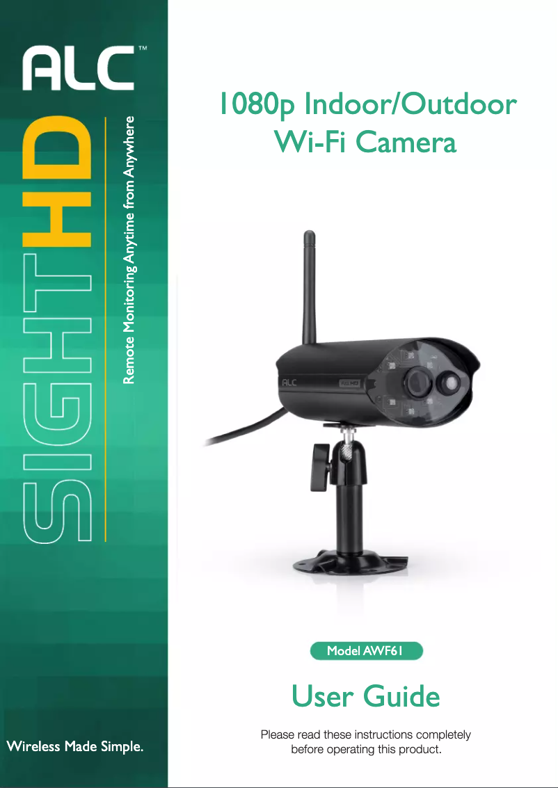 Page 1 de la notice Manuel utilisateur ALC SightHD AWF61