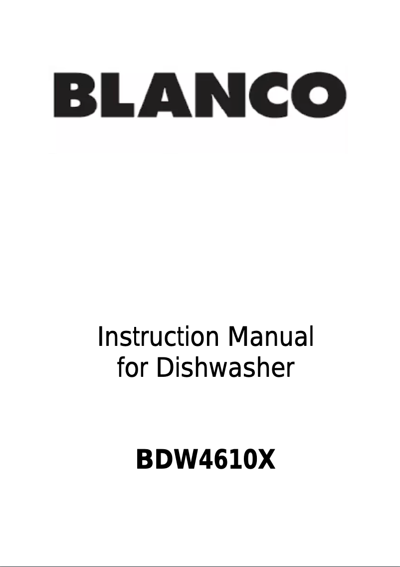 Page n°1 - Manuel utilisateur BLANCO BDW4610X