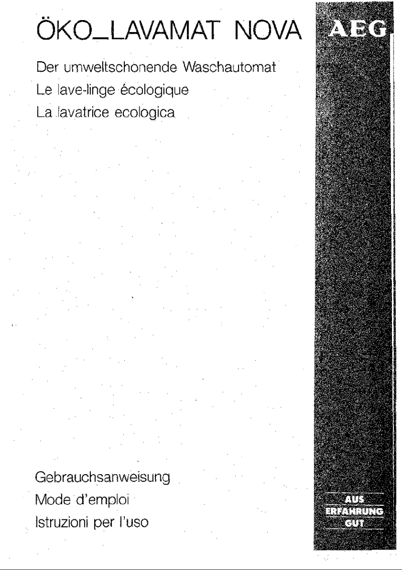 Page n°1 - Manuel utilisateur AEG Lavamat Nova