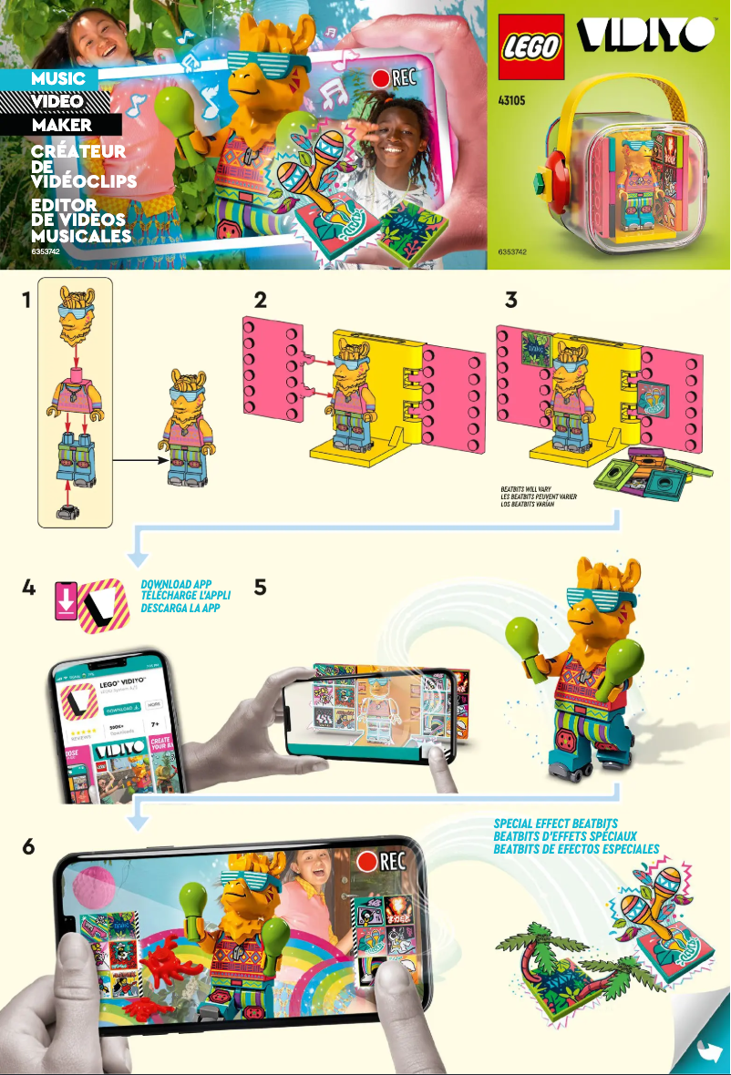 Page 1 de la notice Manuel utilisateur Lego Vidiyo 43105