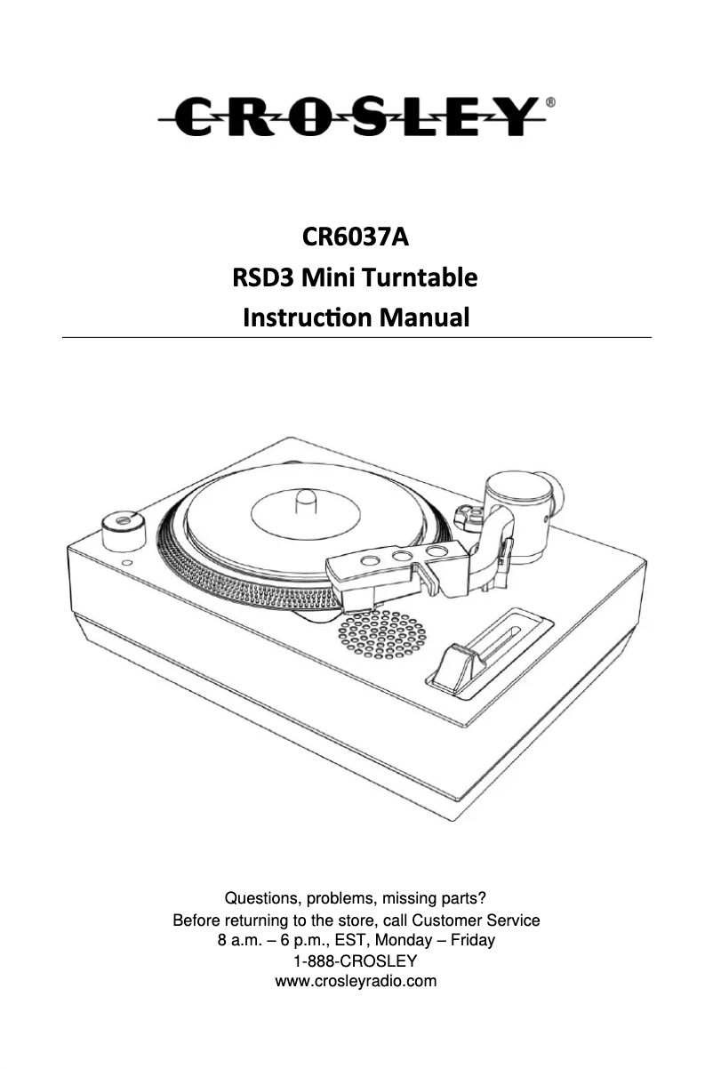 Page n°1 - Manuel utilisateur Crosley RSD3 Mini CR6037A