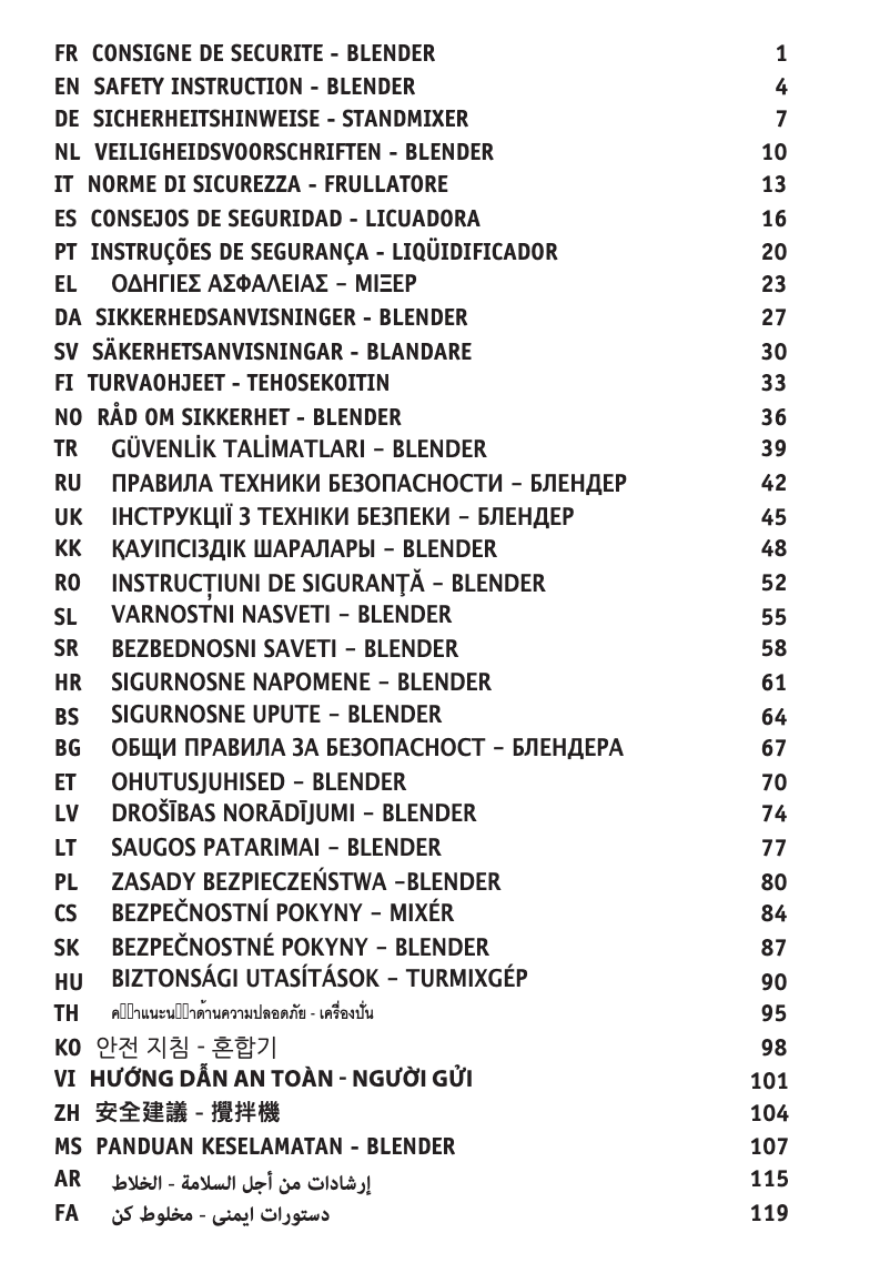 Page 1 de la notice Manuel utilisateur Moulinex Mix&Move LM15FD