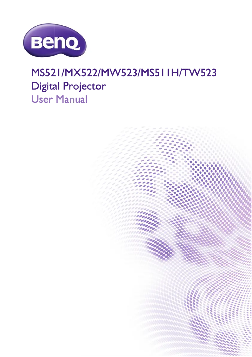 Page 1 de la notice Manuel utilisateur BenQ MX522