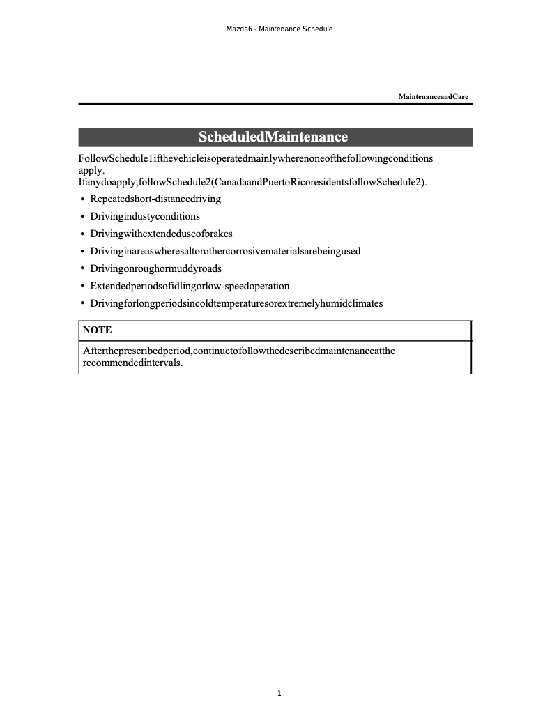 Page 1 de la notice Manuel utilisateur Mazda 6 Sport Wagon (2004)