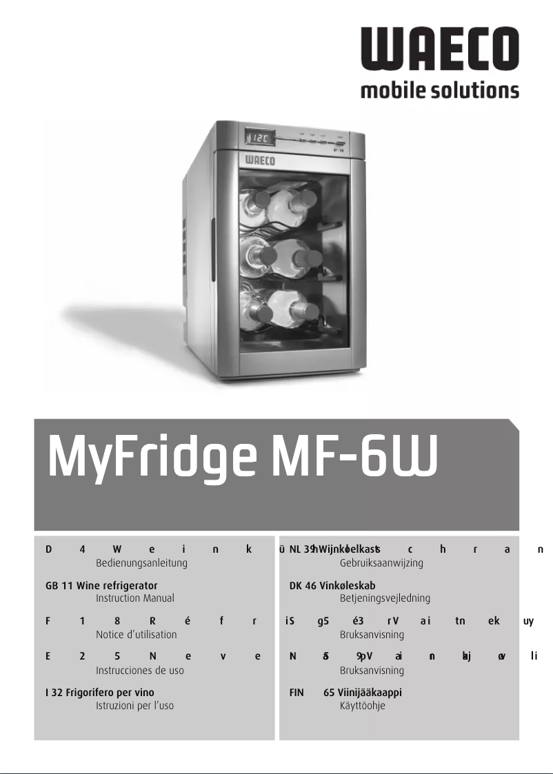 Image de la première page du manuel de l'appareil MyFridge MF-6W