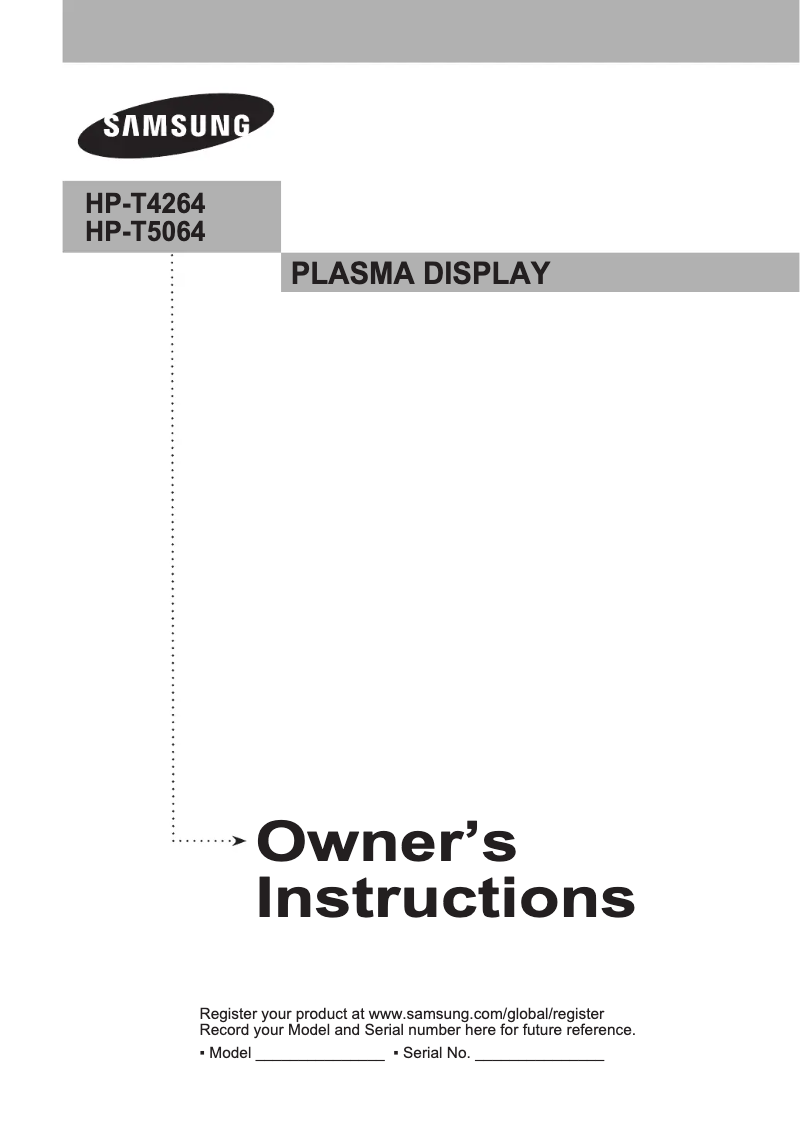 Page n°1 - Manuel utilisateur Samsung HP-T5064